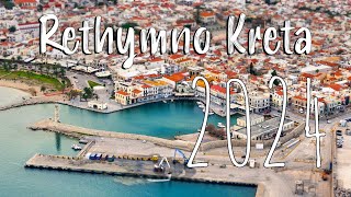 Rethymno Crete Kreta walking tour 4k drone vlog Greece 2024 [upl. by Calie437]