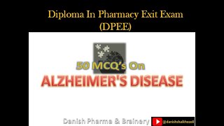 Alzheimer disease MCQ Exit exam DPEE D Pharmacy [upl. by Kee912]