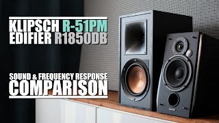 Klipsch R51PM vs Edifier R1850DB  Sound amp Frequency Response Comparison [upl. by Nnylatsyrk763]