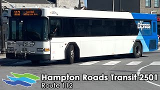 RIDE Hampton Roads Transit 2022 Gillig Low Floor 2501 on Route 112 [upl. by Eitsim]