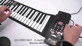 61 Keys Professional Silicon USB Midi Flexible Roll up Electronic Piano Keyboard with Loudspeaker [upl. by Nwahsit]