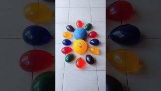 Blue amp Yellow Emoji Balloon Pop Reverse Video Asmr [upl. by Howland]