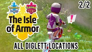 All 151 Diglett Locations in Pokemon Sword and Shield Isle of Armor 22 [upl. by Nolyarg]