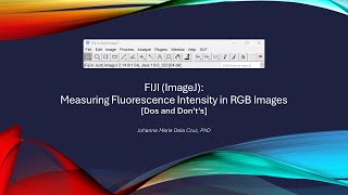 FIJI ImageJ Measuring Fluorescence Intensity in RGB Images Dos and Donts [upl. by Girish]