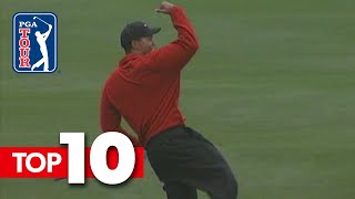 Top 10 Alltime shots from ATampT Pebble Beach ProAm [upl. by Ocker]