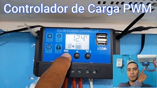 👉Regulador de Carga Solar PWM de 10 amp Configuración básica paso a paso [upl. by Shank]