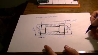 Rysunek techniczny odręczny tulei naprężacza część 1 [upl. by Novick]