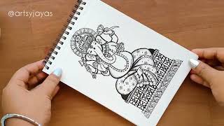 Zentangle Art  Ganesha Drawing  Mandala ArtArtsyJayas [upl. by Truman]