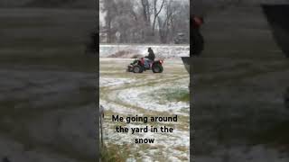 Bobsledding across Tods yard fypシ゚viral sledding 4wheeler [upl. by Ardel]