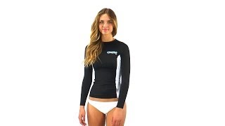 ONeill Womens Skins LS Crew Rashguard  SwimOutletcom [upl. by Herman494]