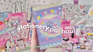 a huge stationery pal haul super cute items  chill amp relaxing sound unboxing ASMR 🌙  giveaway [upl. by Leizo731]