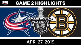 NHL Highlights  Blue Jackets vs Bruins Game 2  April 27 2019 [upl. by Broucek270]