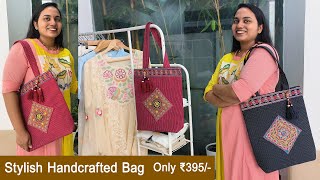 Trendy Ethnic Tote Bag  Stylish Handcrafted Bag  Only ₹395 💗free shipping [upl. by Notsahc]