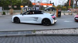 Amazing Audi R8s w Capristo  start up amp drive by sounds [upl. by Nylsor194]