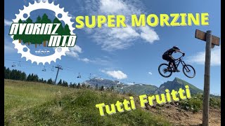 Super Morzine Tutti Frutti mountain Bike trail finishing with the Black mtb jumps goodtime [upl. by Winsor]