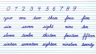 English cursive writing practice for beginner  Numbers name 1 to 20  Simple improve handwriting [upl. by Navannod]