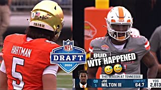 EVERY THROW Joe Milton vs Sam Hartman KILLS DRAFT STOCK 2024 Senior Bowl Highlights [upl. by Lyrradal]