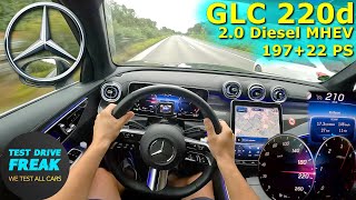 2023 Mercedes GLC 220d 4MATIC 19723 PS TOP SPEED GERMAN AUTOBAHN DRIVE POV [upl. by Llaccm]