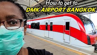 How to Get to Don Mueang DMK Airport Bangkok via MRT Blue Line and SRT Red Line [upl. by Eittocs]