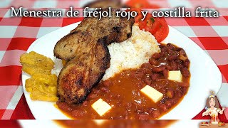 ✅️✅️🇪🇨MENESTRA DE FREJOL ROJO Y COSTILLAS FRITAS‼️ [upl. by Dusen]