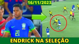 ESTREIA DE ENDRICK PELA SELEÇÃO BRASILEIRA  Endrick vs Colômbia  16112023 [upl. by Fe]