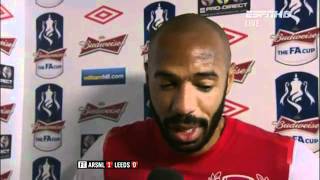 henry emotonial interview after ArsenalLeeds match 912012 [upl. by Bernat]