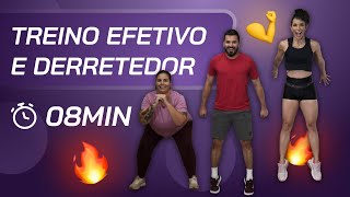 Treino de 8 minutos para emagrecer  Carol Borba [upl. by Aibun]