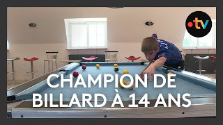 Arthur Crespin 14 ans vicechampion du monde de billard Blackball [upl. by Ajnos]