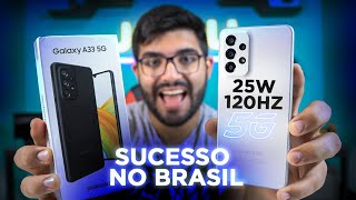 CHEGOU Galaxy A33 5G O baratinho MAIS COMPLETO pra comprar no BRASIL Grava 4k 5G carrega 25W [upl. by Gnaoh798]