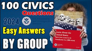 100 Civics Questions for The US Citizenship Interview II N400 Naturalization Interview By Group [upl. by Onra819]