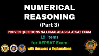 FREE AFPSAT Reviewer Proven Questions NUMERICAL REASONING with Answers amp Explanations [upl. by Esahc589]