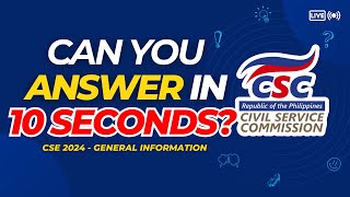 CSE 2024  General Information  Can You Answer in 10 SECONDS [upl. by Elehcor]