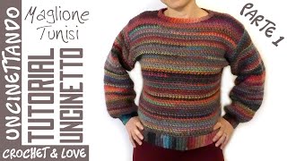 Come fare un Maglione ad Uncinetto Tunisino Super Semplice  Parte 1 [upl. by Gwenore107]