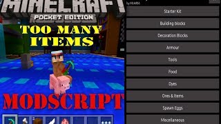 TOO MANY ITEMS MOD MINECRAFT PE 0152 ANDROID  080081090 [upl. by Eseer]