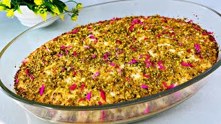 Arabic Dessert Hareesa Recipe  pistachio Basbousa Recipe  Suji Cake 🌺 [upl. by Tterrej]