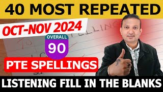 40 Spellings for 79 Score in PTE Listening OCTNov 2024  Edutrainex [upl. by Nrojb]