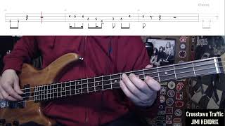 Crosstown Traffic by Jimi Hendrix  Bass Cover with Tabs PlayAlong [upl. by Alric979]