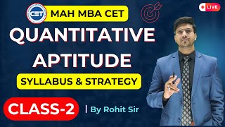 DAY 2 MBA CET Quant Preparation 2025 Quantitative Aptitude Tricks Syllabus Topics Preparation [upl. by Adley]