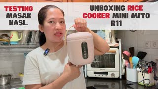 UNBOXING MINI RICE COOKER MITO R11 DAN TESTING MASAK NASI [upl. by Ahsenid909]