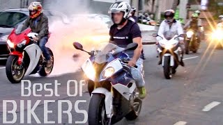 BEST OF BIKERS 2016  Street Motorcycles Wheelies Burnouts RL amp LOUD exhausts [upl. by Ardnossak]