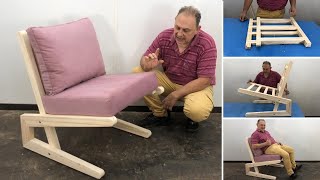 Sillón moderno de madera muy Bonito  Tutorial de Carpinteria [upl. by Ingraham]