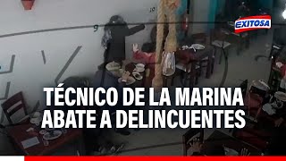 🔴🔵Técnico de la Marina de Guerra abatió a delincuentes que ingresaron a robar en restaurante [upl. by Alimrahs]