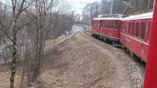 HD Train scenery from St Moritz to Tirano Italy Christmas day part 4 [upl. by Annahpos]