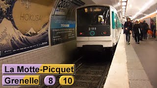 La MottePicquet  Grenelle  Ligne 8  Ligne 10  Métro de Paris  RATP MF77  MF67 [upl. by Otreblif352]