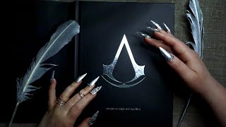 ASMR Book Sounds ✨ Page Turning amp Squeezing amp Tracing 📓 Assassins Creed Encyclopedia [upl. by Yelnats466]