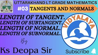 LENGTH OF TANGENT NORMAL SUBTANGENT AND SUBNORMAL by Ks Deopa Sirlt grade maths [upl. by Elletnwahs245]