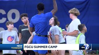 FGCU mens hoops fine tune leadership roles at annual Pat Chambers youth clinic [upl. by Taddeo]