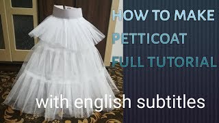 How to make cancan petticoat or underskirt to give volume to your dress with tips  full making [upl. by Jefferey156]