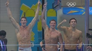 USA Win Mens 4 x 200m Freestyle Relay Gold  London 2012 Olympics [upl. by Niar]