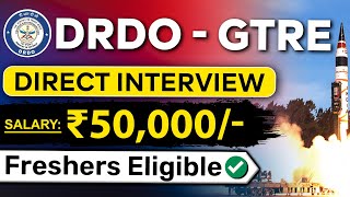 DRDO Recruitment 2024  Direct Interview  ₹50000 Month  Freshers Eligible [upl. by Onivla]